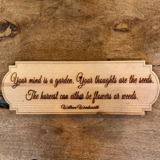 Wordsworth Poetic Garden Quote Sign - Made in USA with American Cedar - Backwoods Auctions